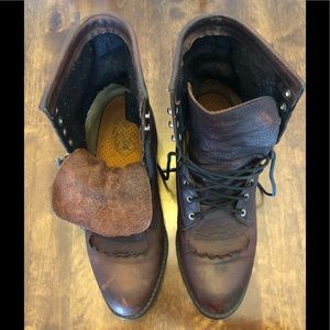 Ariat lace brown roper boots